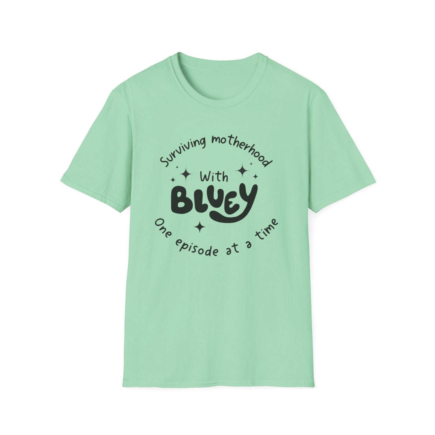 Bluey and Barely Holding On Mom Tee