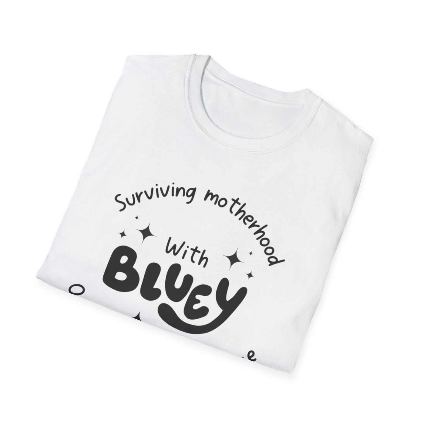 Bluey and Barely Holding On Mom Tee