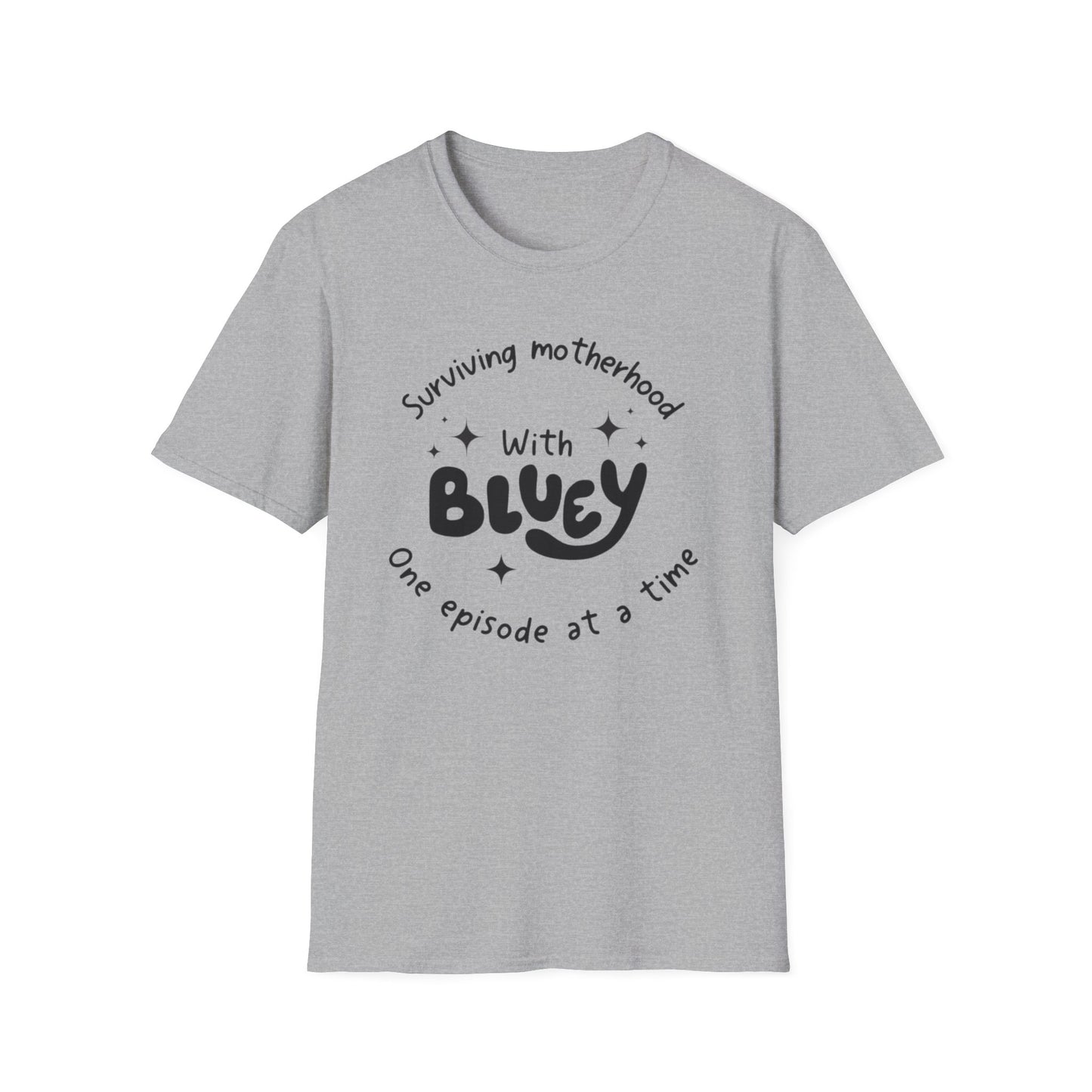 Bluey and Barely Holding On Mom Tee